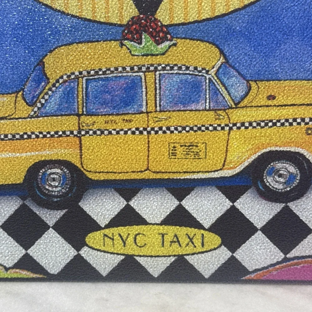 Taxi Glass Cutting Board vintage